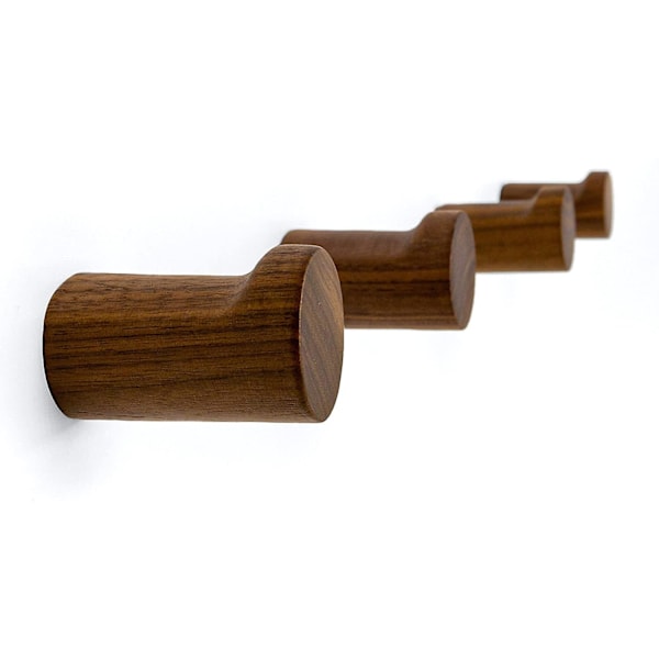 Naturliga Trä Väggkrokar - 4-pack - Väggmonterad Modern Trä Klädhängare - Handgjorda Minimalistiska Heminrednings Träknoppar Kompatibla Med Hängande Hatt, T