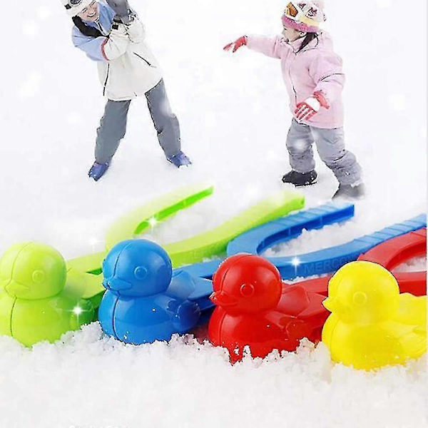 4-pack Snöbollformare Leksaker Anka Snöbollform Plast Snöformare Formar För Barn Utomhus Inomhus Vinter Snöbollskrig