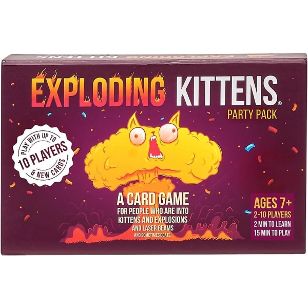 Exploding Kittens Party Pack Kortspill for Voksne, Tenåringer & Barn, Morsomme Familiespill - Et Russisk Roulette Kortspill