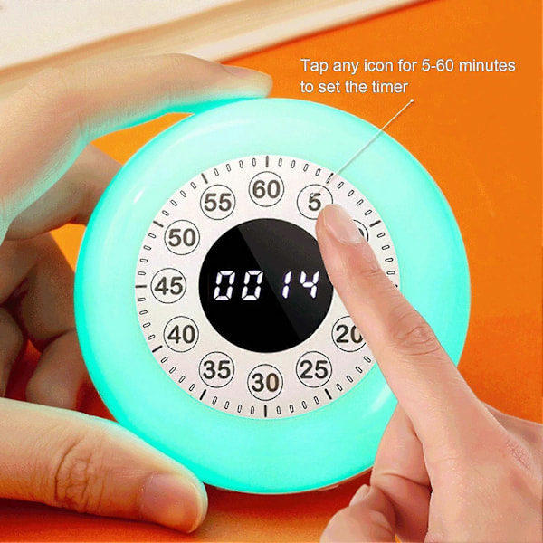Genopladelig Visuel Timer med RGB-lys 60 Minutters Nedtælling til Børn Voksne Hjem Klasseværelse Kontor Køkken