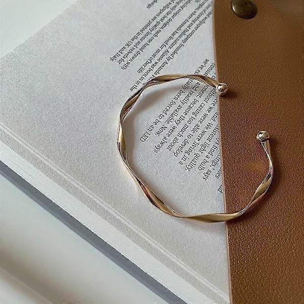 Retro Mansjett Armbånd Blank Åpning Bangles for Kvinner Minimalistisk Vridd Håndledd Smykker