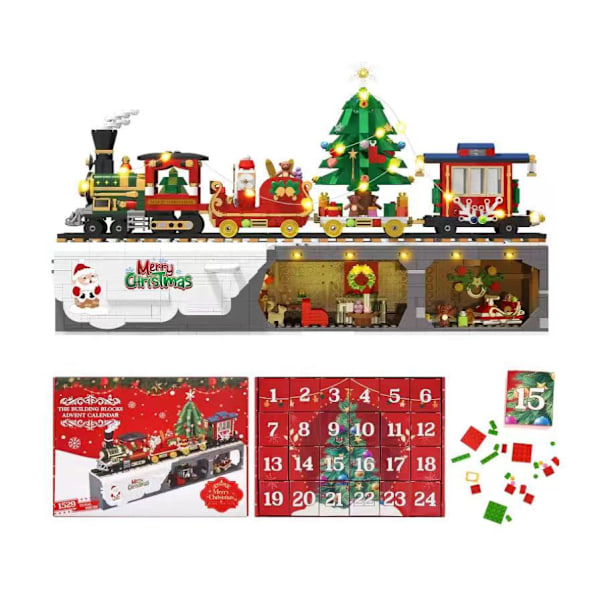 Julekalender nedtelling DIY byggeklosser blindboks - tog byggeklosser