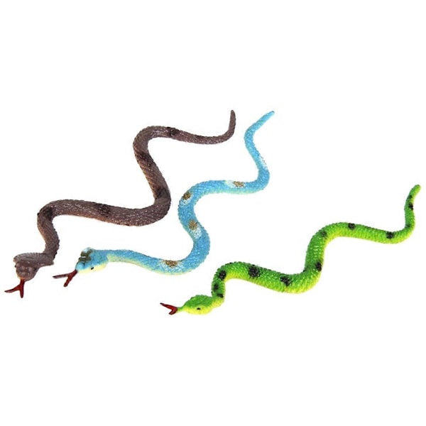 Plastik reptil dyr slange legetøj 12 stk. multifarvet