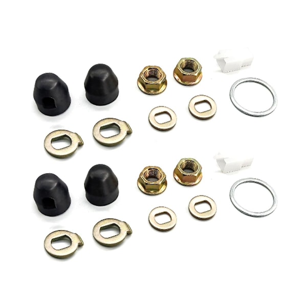 M14 2Set Ebike Hjulmotoraxel 14mm Axelskruvlockbricka/Distans/Mutterkåpa E-Cykel Hjul Lås för