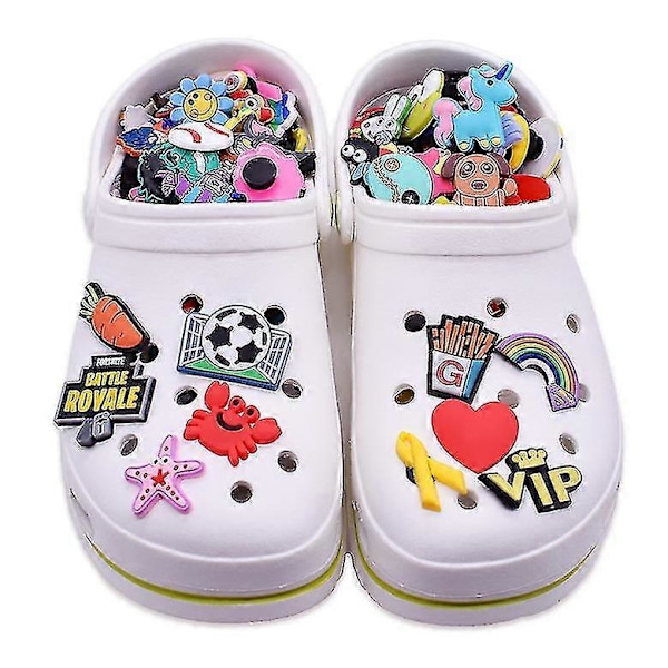 100 stk. Skocharms kompatibel med Croc Bubble Slides Sandaler Clogs Charms