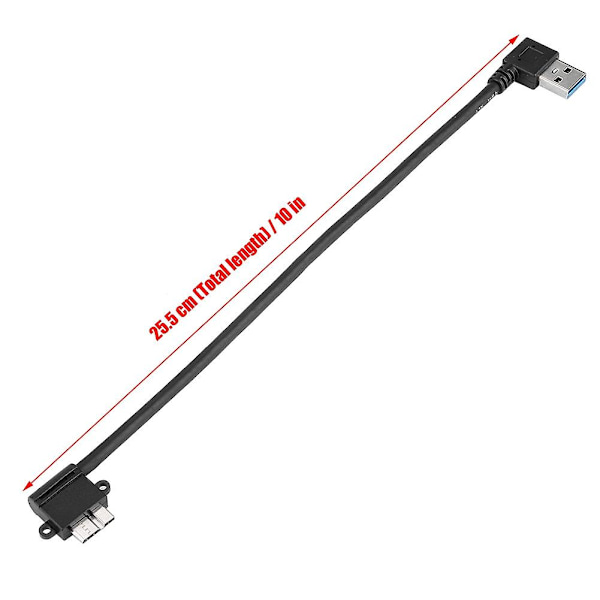 10 tum USB 3.0 dubbel armbågskabel - Höger 90 graders armbåge till Micro USB 3.0 hane datakabel