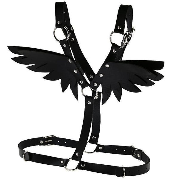 Kvinnelig Gotisk Sexy Lær Angel Body Harness Belte Angel Wings Harness Midje Belte