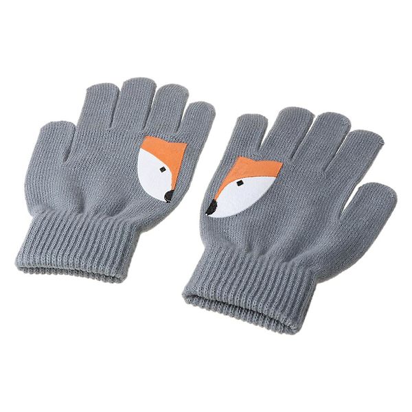 Vinter Håndvarmere til Kvinder - Tykke, Varme, Strikket, Fuldt Finger, Sjove Kawaii Dyreansigter, Uregelmæssig Patchwork Print til Håndfladen, Ski-Håndvarmere