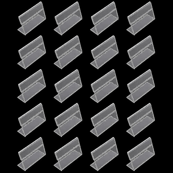 20 st Mini Akryl Skylt Pris Displayhållare Små Displayställ L-formade Displayhållare För Hemmakontor, Skolor