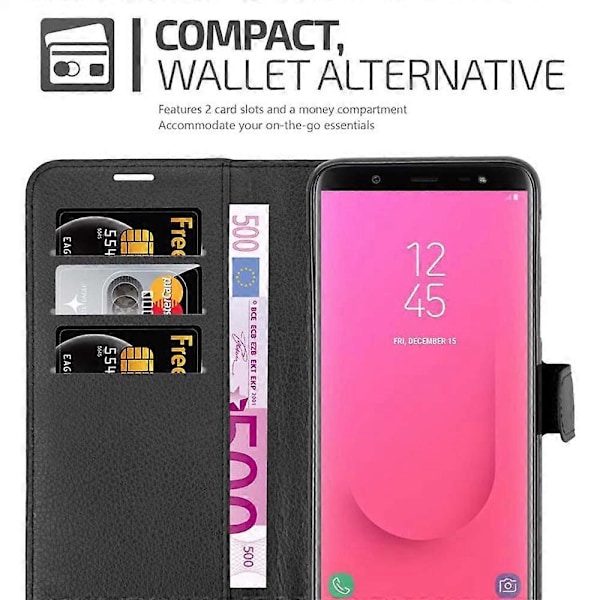 Samsung Galaxy J8 2018 Kotelo - Suojakotelo korttipaikoilla ja jalustatoiminnolla