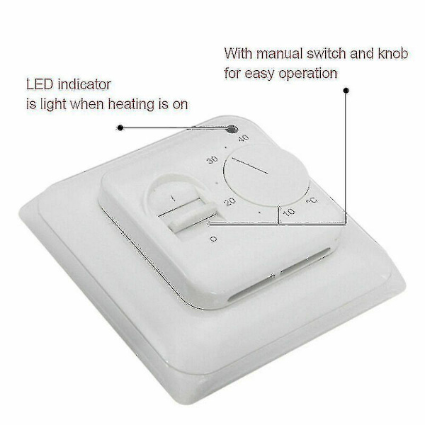 Elektrisk Gulvvarme Termostat Temperaturstyring Kontakt + Sensor Kabel
