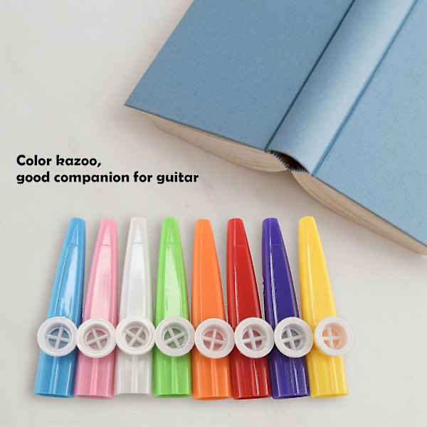 24 Styk Plastik Kazoos - Farverige Musikinstrumenter Til Guitar, Ukulele, Violin - Perfekt Til Musikere