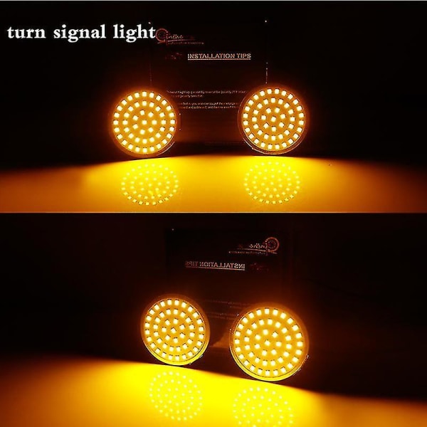 Bullet Style 1156 48-smd Amber Led Blinkerslampor För Harley Davidson Softail Dyn Hhh