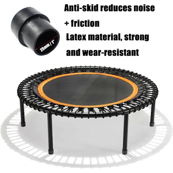 Udskiftnings Mini Trampolin Ben Hætte Spidser Gulvpuder til Mini Trampolin Sort 4-pak)