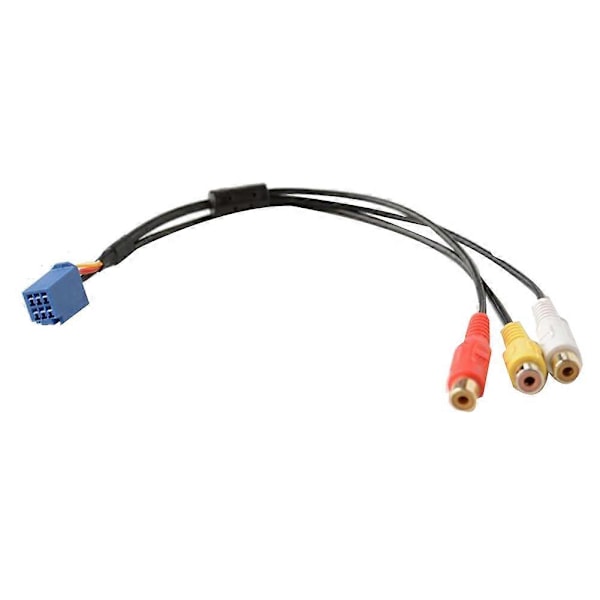 Bil Hunn Audio Video AV-In Kabel Ledning for Hovedenhet 6Pin Blå A/V Port 3040