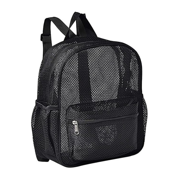 Mini Mesh Ryggsäck, Genomskinlig Mesh Ryggsäck För Pendling, Simning, Resor, Strand, Utomhussporter Svart