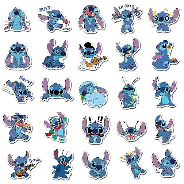 50 stk./sæt Lilo & Stitch klistermærker sæt Tegneserie Sød Vandfast Flaske Laptop Smart Telefon Bagage Køleskab Dekaler