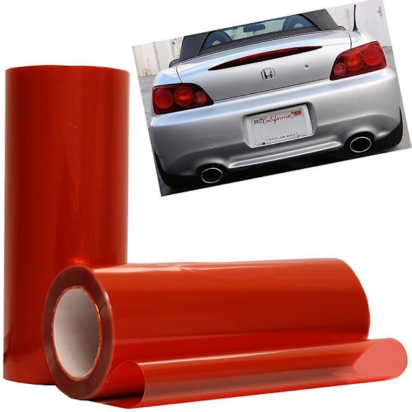 11 x 39 Tommer Selvklæbende Forlygte, Baglygte, Tågeforlygte Toning Vinyl Film (Rød)