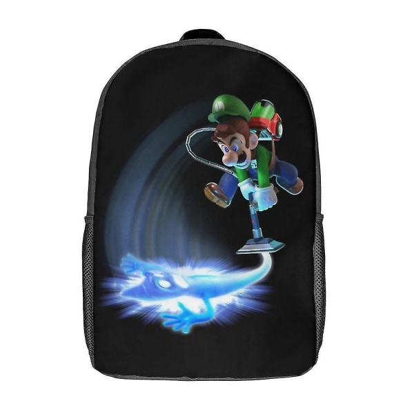 Luigi's Mansion Skolväska Axelväska 17 Tum Casual Dagryggsäck Student Ryggsäck Lätt Bärbar Datorryggsäck dmSJB3580