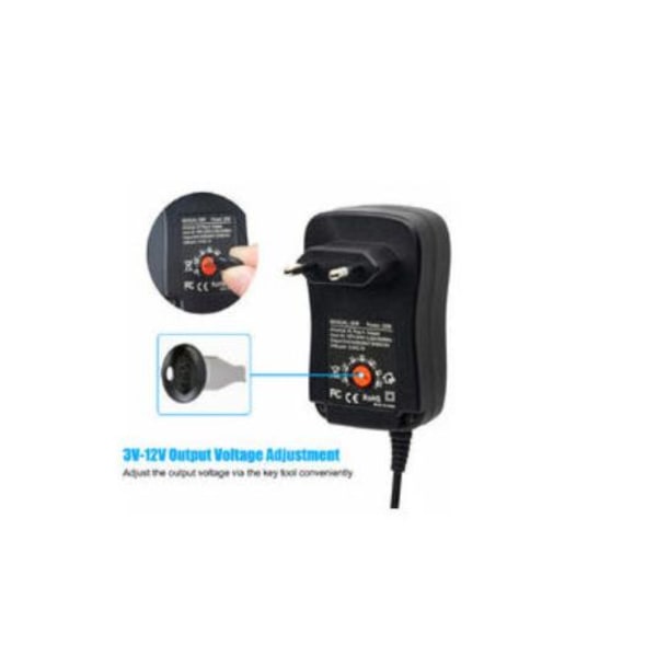 Universell 30W AC till DC-strömförsörjning med USB-port 5V 2.1A AC 3V till 12V Strömförsörjning,
