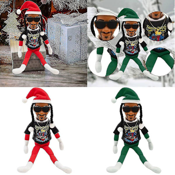 Snoop On The Stoop - Snoop Dogg -nukke Jouluinen Plus-hahmo Koriste Leikkikalulelu Lahja (F)