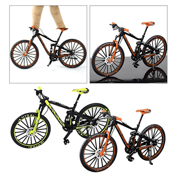 2x 1/10 Model af Mountainbike Cykel Legetøj Fingercykel Dekoration Håndværk Gaver