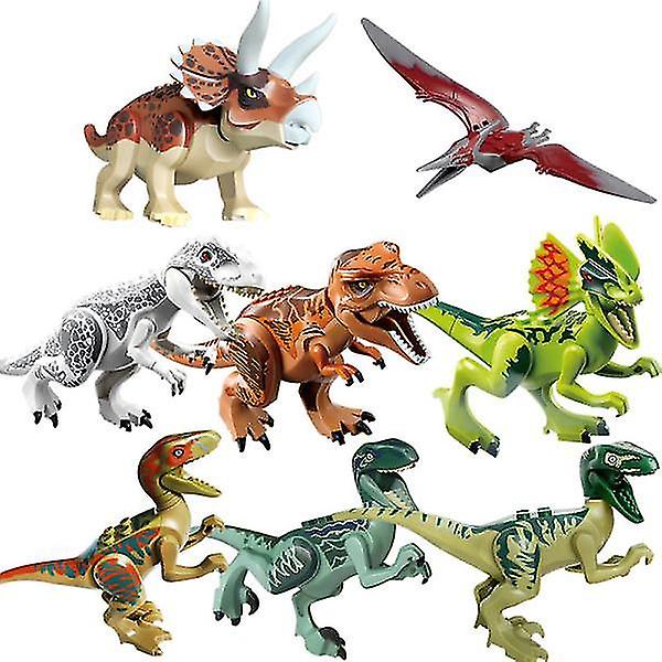 8x Jurassic World Dinosaurer T-rax Figurer Byggelegetøj Blokke Bedste Børnegave Multifarvet