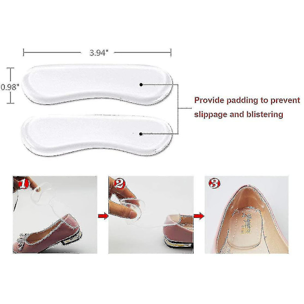 Hælpude til sko, der er for store, Hælindlæg til høje hæle, Hælpude, Hælgreb, Fodplejesæt, Anti-slip skopuder