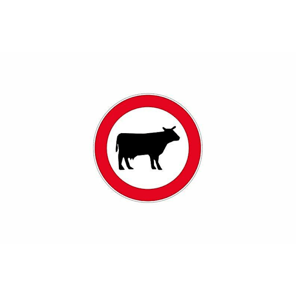 Klistremerke skiltplate med ku-oppmerksomhetspanel