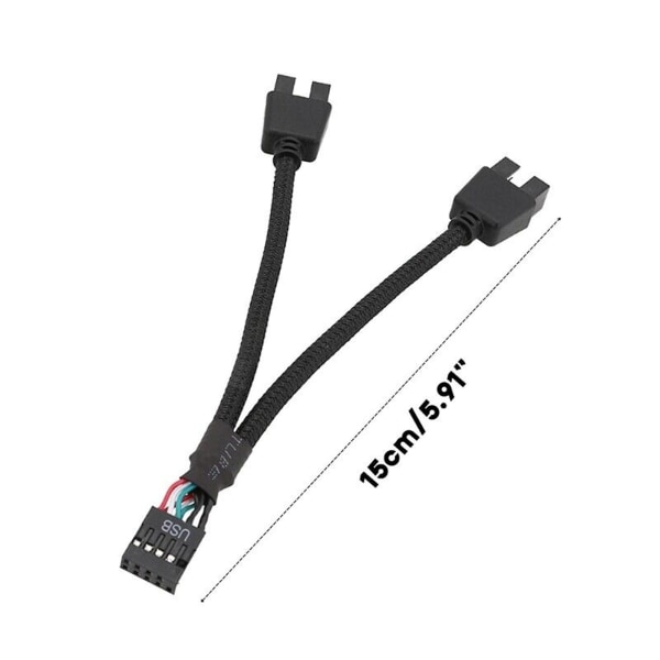 Moderkort USB 2.0 9-bens Header 1 til 2 Udvidelseshub Splitter Adapter Konverter
