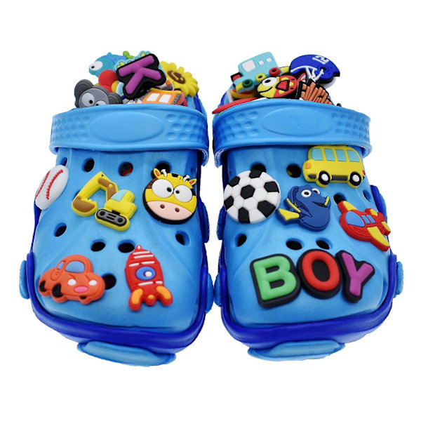 100 stycken skosmycken, PVC-tecknade skosmycken, kompatibla med Crocs-skor, födelsedagspresent