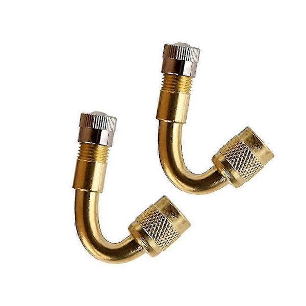 2 stk. luftpatroner retvinklet ventilstammeadapter ventilstamme forlænger 90 graders ventilstamme Schrader ventil