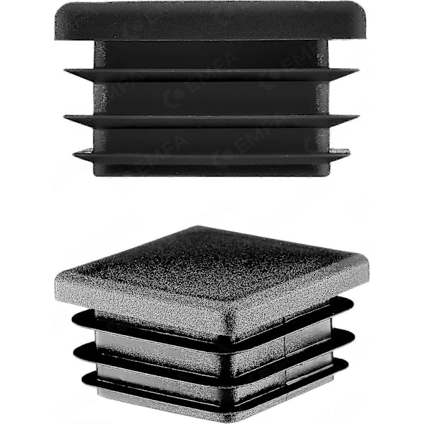 Plugg för fyrkantsprofil 60x60 mm, 10 stycken, Svart (RAL 9005) Kåpa, 6x6 cm