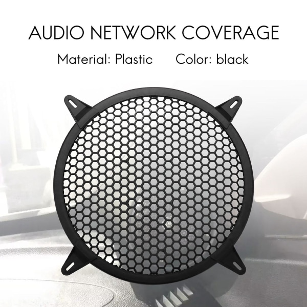 Subwoofer Grid Bilhögtalare Förstärkare Grill Cover Mesh - 10 tum