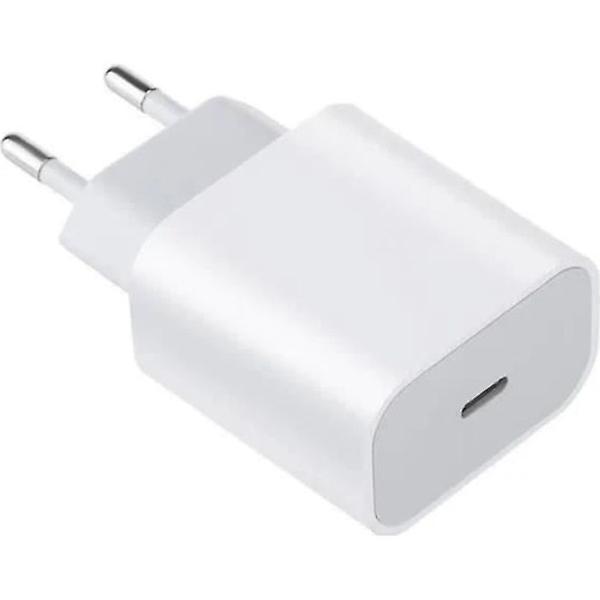 25W USB-C snabbladdare vit för Samsung Galaxy A23 4G-5G A21s A21 A20e A14 5G A03s A02s