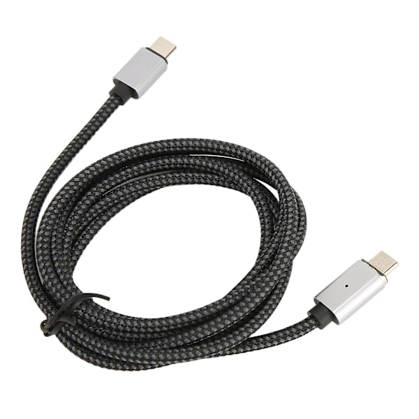 USB C magnetisk laddningskabel - 1,5 m, PD 100 W snabbladdning, 480 Mbps, rak kabel med LED-ljus