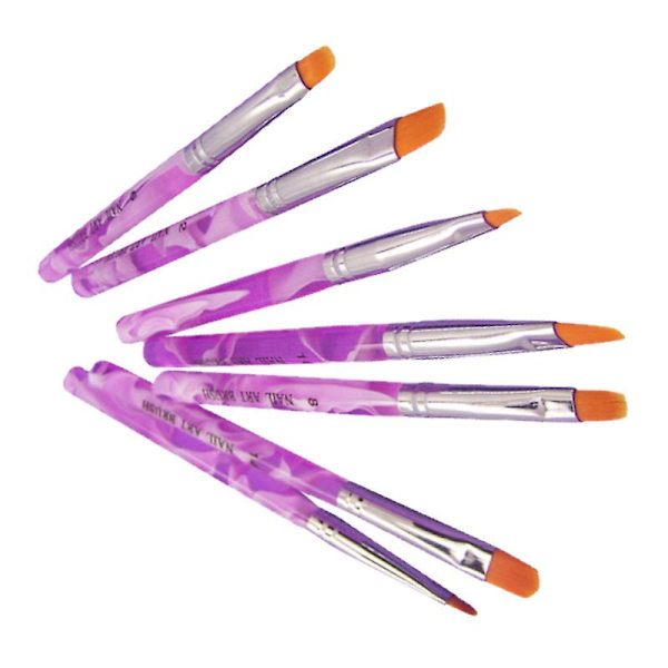7 st/set Assorterade Akryl UV Gel Nagel Falska Tips Builder Pensel Manikyr Verktyg