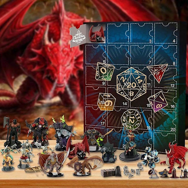 D&D Adventskalender 2024, Leksaksadventskalender 2024, D&D Miniatyrer, D&D Figurer 24 Dagars Julkalender För Barn Vuxna