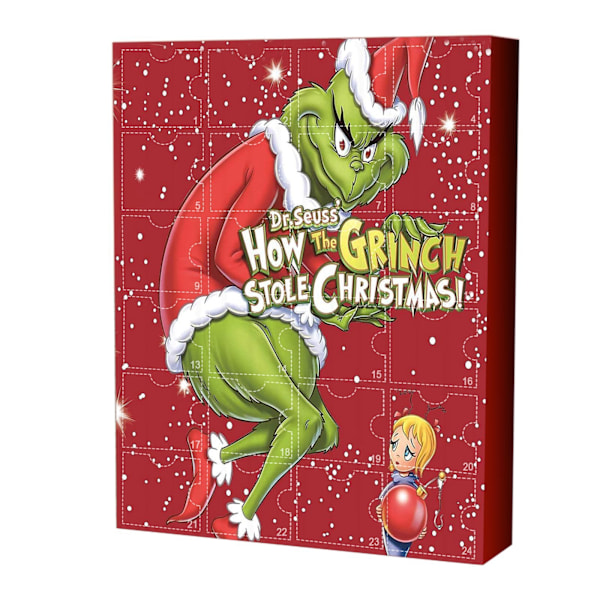 Grinch Adventskalender 2024 - Jul Blind Box med 24 Gåvor - Grön Monster Nedräkning