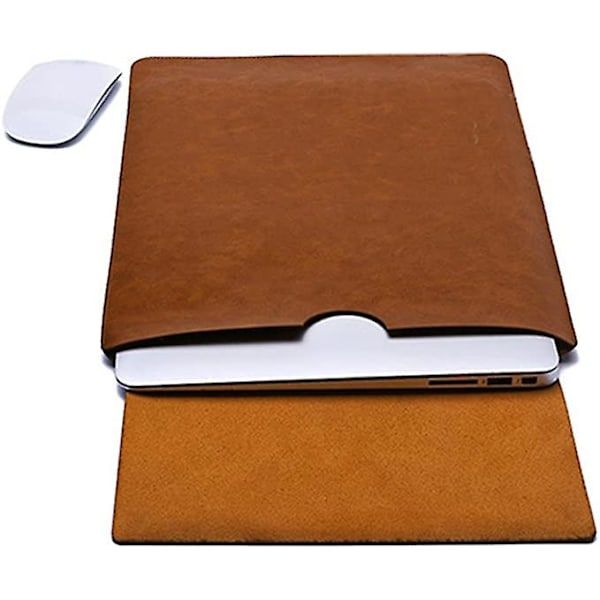 Macbook Air Sleeve i PU-lær - Beskyttende deksel for Macbook Air & Macbook Pro 13 tommer (kaffe)