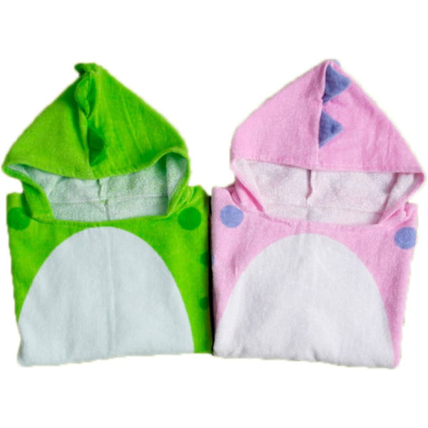 Hupullinen vauvan kylpytakki, puuvillainen dinosauruksen kuvioinen söpö kylpypyyhe, lasten kylpytakki, ranta- ja uimapyyhe, hupullinen poncho (vihreä)