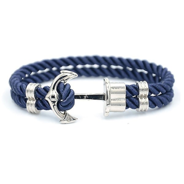 Marinblå Ankar Herr Armband