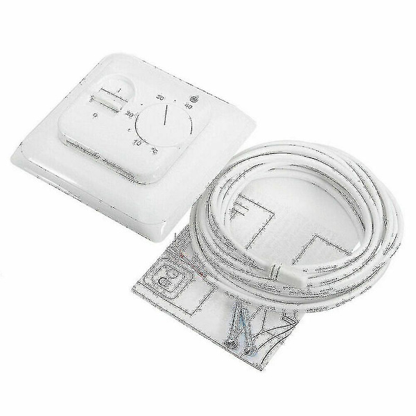 Elektrisk Gulvvarme Termostat Temperaturstyring Kontakt + Sensor Kabel