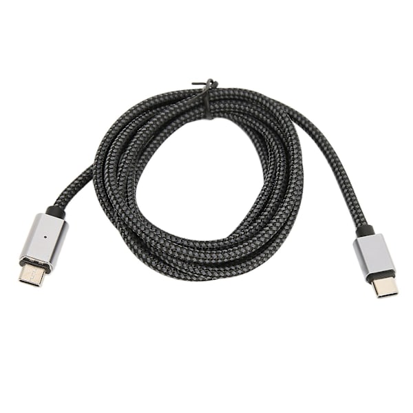 USB C magnetisk laddningskabel - 1,5 m, PD 100 W snabbladdning, 480 Mbps, rak kabel med LED-ljus