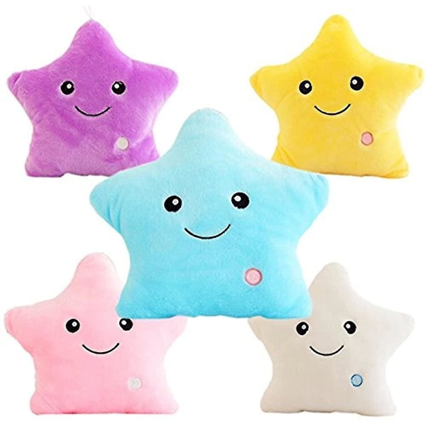 Led Star Cushion Led Night Light Plysch Star Shape Kudde Fyllda juldekorationer