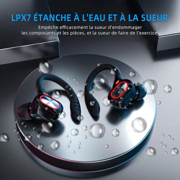 Langattomat urheilukuulokkeet, langattomat kuulokkeet mikrofonilla Bluetooth, Hi-Fi stereo Bluetooth-kuulokkeet urheiluun, työhön