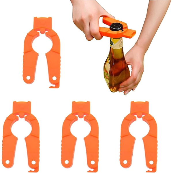 4-pack multifunktionell burköppnare för kök, justerbar, lätt grepp, flasköppnare, present