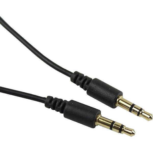 2 stk. 3,5 mm M/m Stereo Hovedtelefon Audio Forlængerkabel Med Lydstyrke Kontrol Sort
