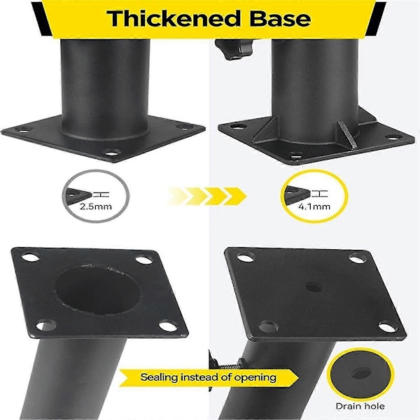 Parasollfot Diameter Parasollstativ Rørfeste Dekkmontering Parasollholder for Uteområder