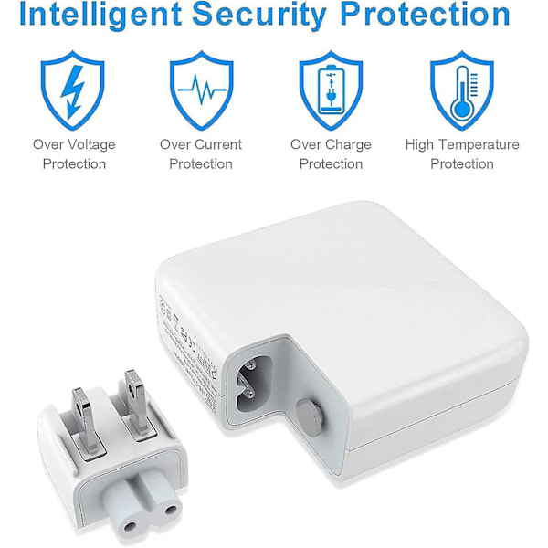 60W MacBook Pro Ladeadapter - Erstatning 60W L-tipp Mac Ladeadapter Gammel MacBook Ladeadapter, Universal Strømadapter L-type Kompatibel med MacBook Pro 13 tommer